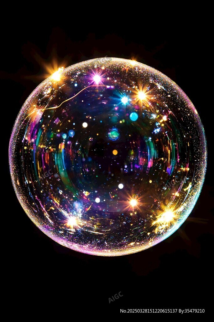 梦幻炫彩的光影泡泡