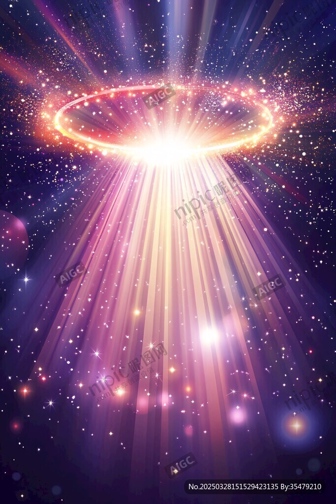梦幻星空光束奇幻场景
