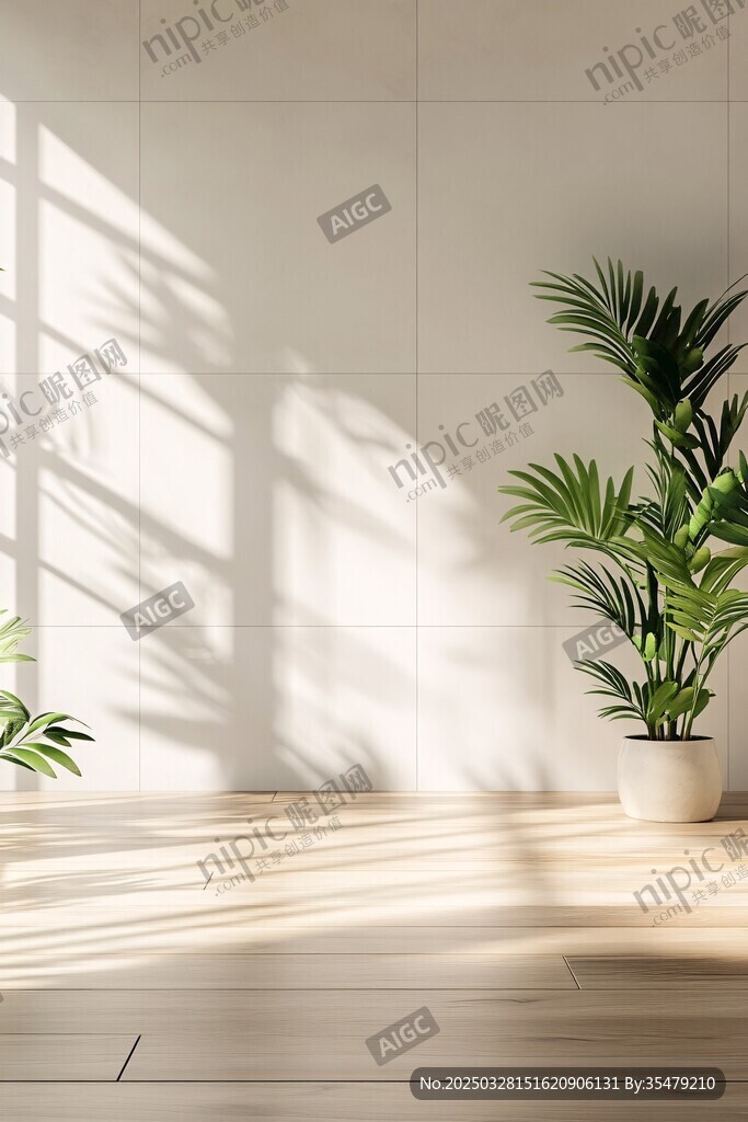 室内光影下的绿植景致