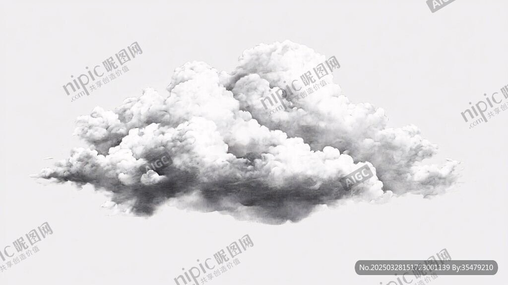 孤立白云 简洁纯净背景图