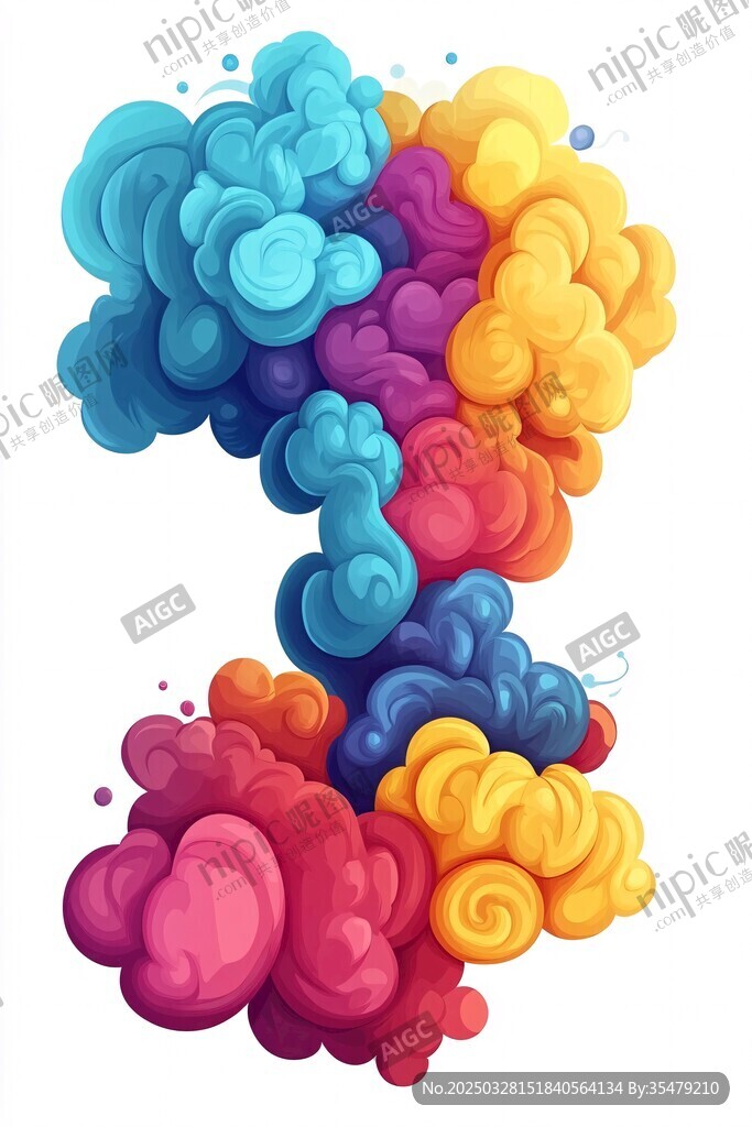 缤纷多彩的梦幻云朵图案
