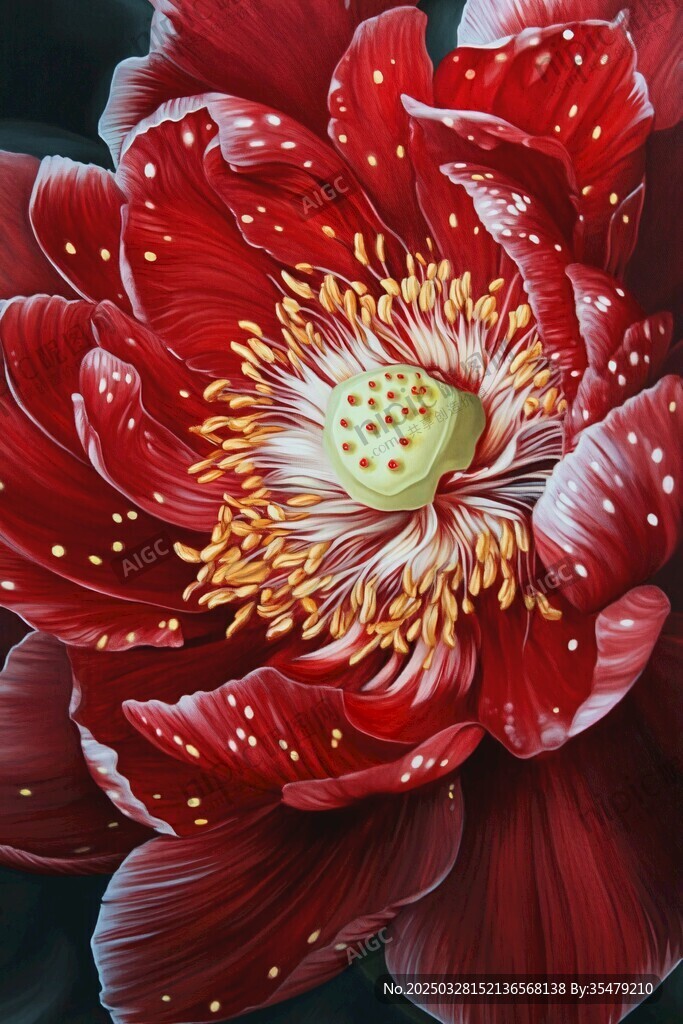 娇艳欲滴的红色花卉特写