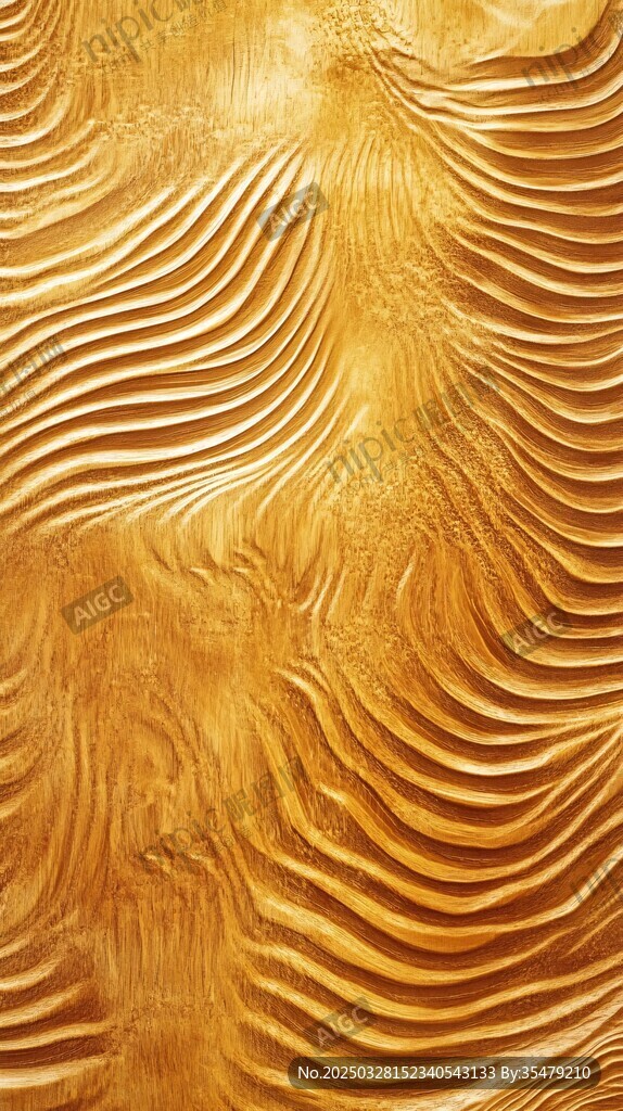 金色波浪纹理艺术背景