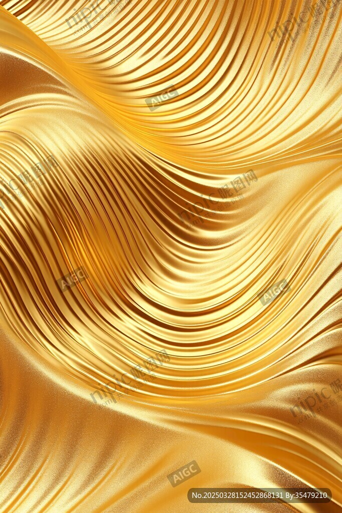 金色波浪纹理背景图案