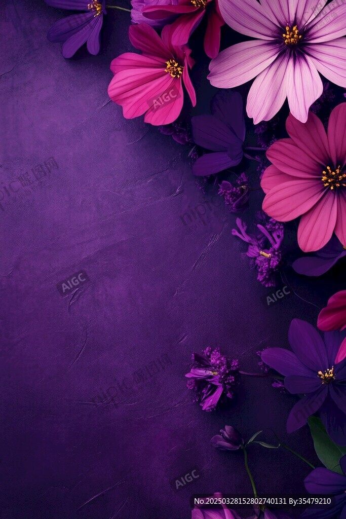 紫色花卉背景图