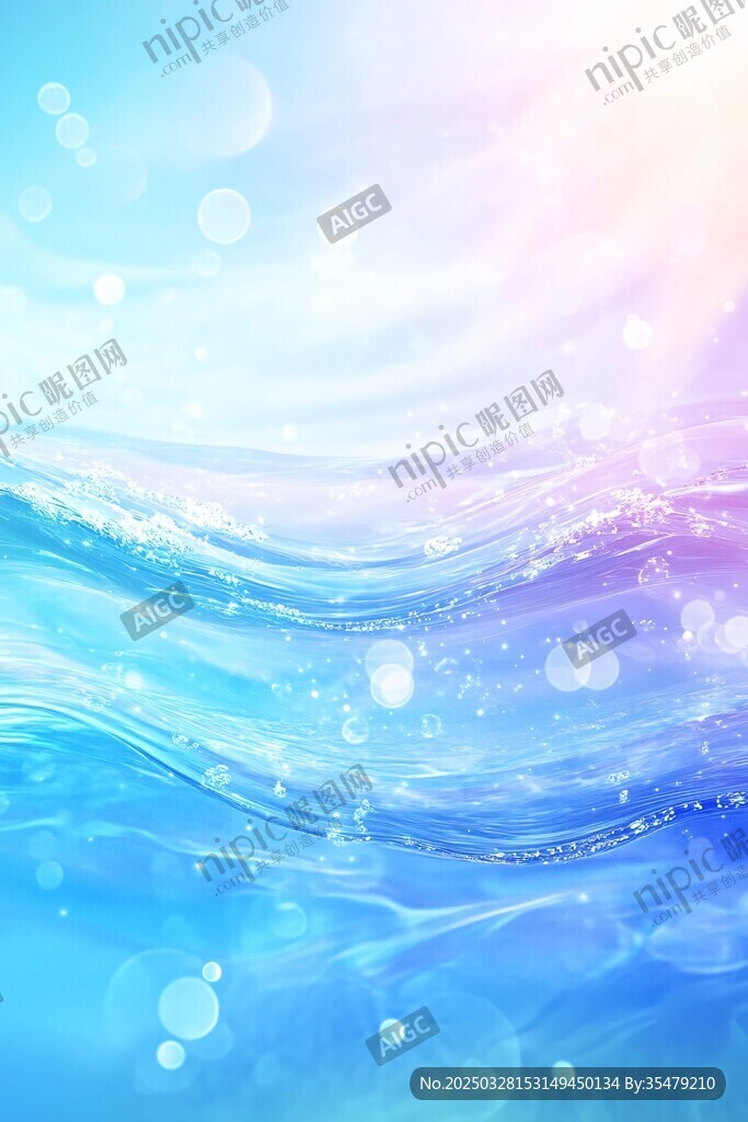 梦幻蓝色水波背景图
