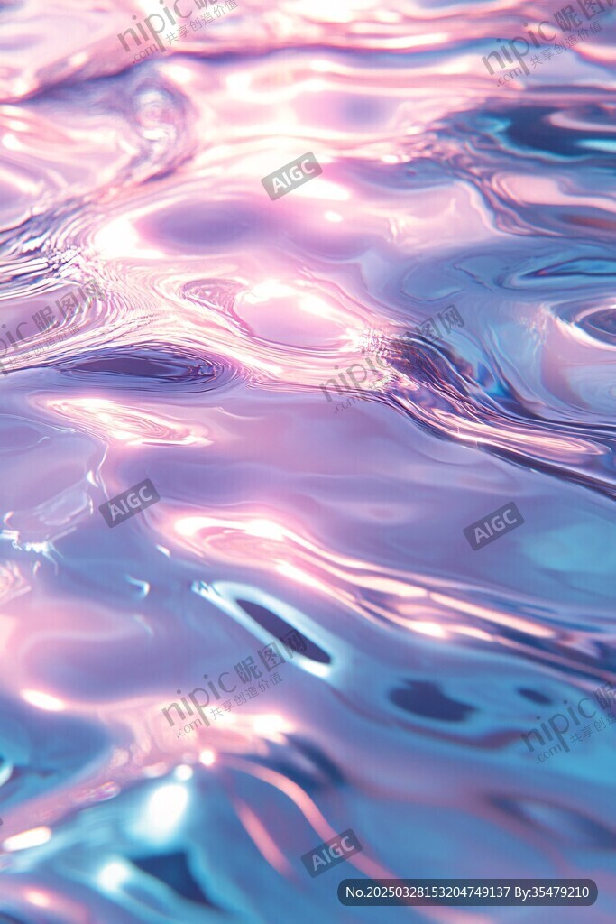 梦幻炫彩的波光水面
