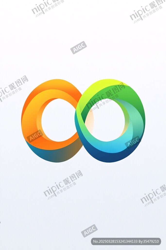 多彩环形无限符号图标