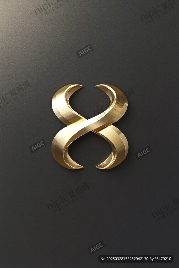 金色立体无限符号图标