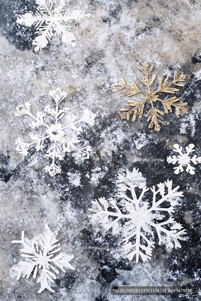 雪花装饰 冬日梦幻纹理图景