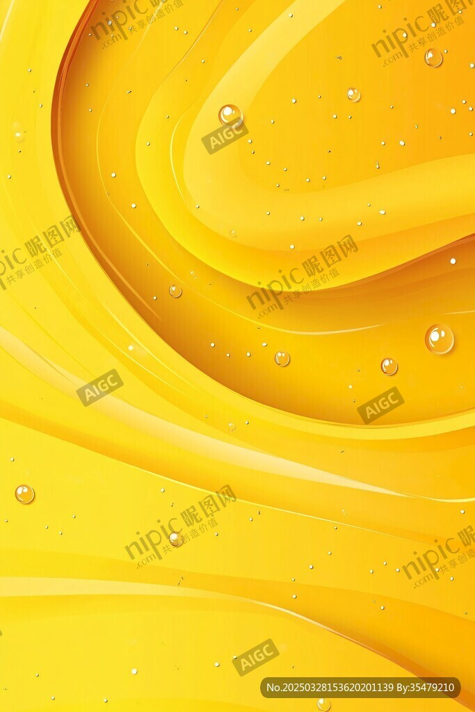 流动的金黄润泽质感液体
