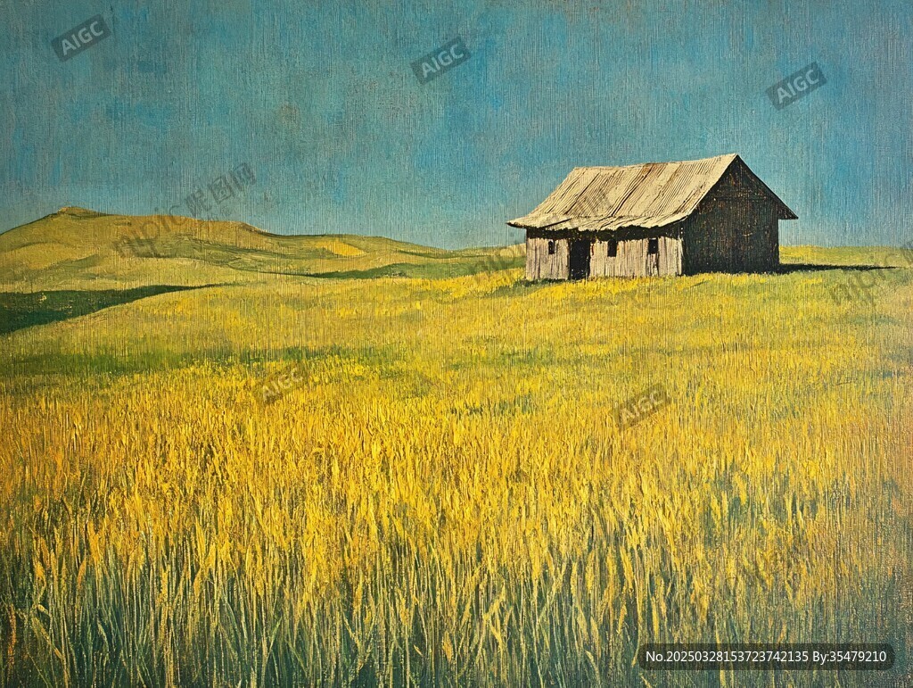 原野中的孤寂木屋