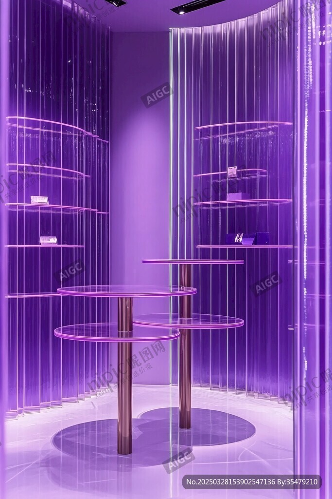 梦幻紫色系时尚展示空间