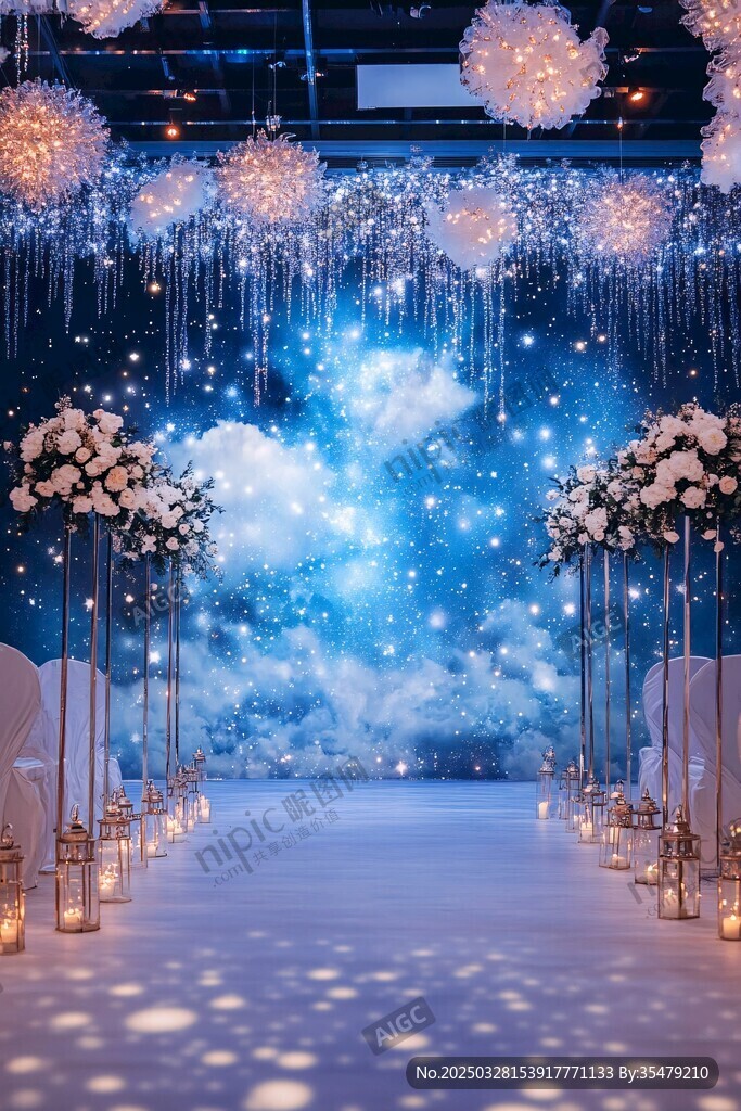 梦幻星空主题婚礼仪式区