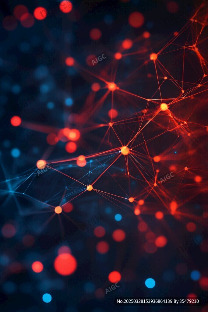 梦幻科技感的粒子连线画面