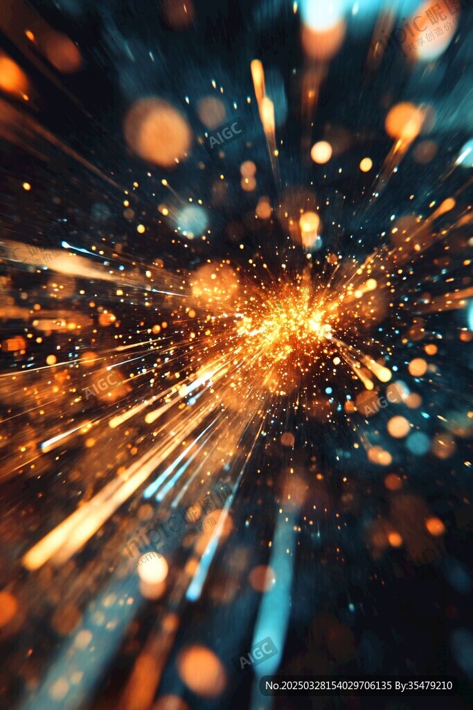 梦幻炫彩光线粒子爆发