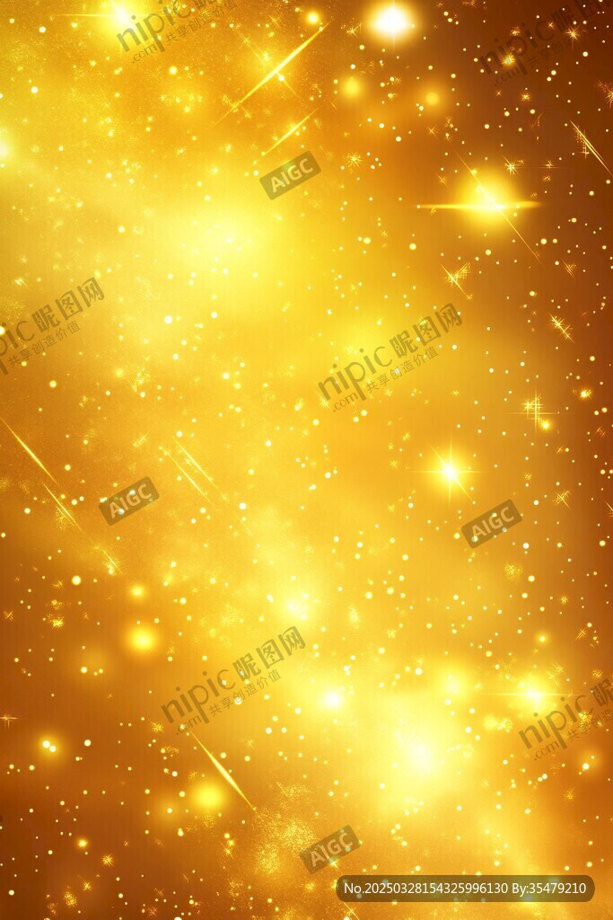 金色闪耀梦幻星光背景