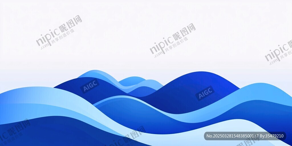 蓝色动感波浪背景图案
