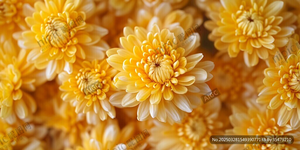 黄色菊花特写