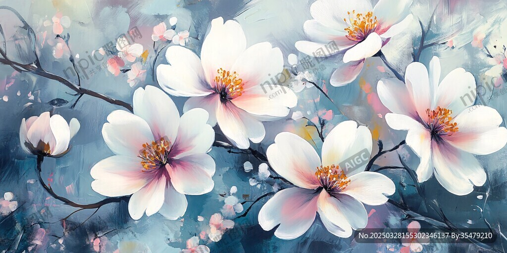 梦幻玉兰花绽放美景