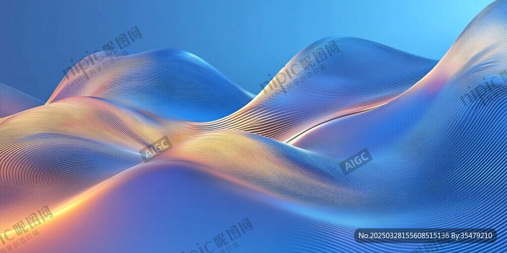 梦幻渐变流动波纹背景图