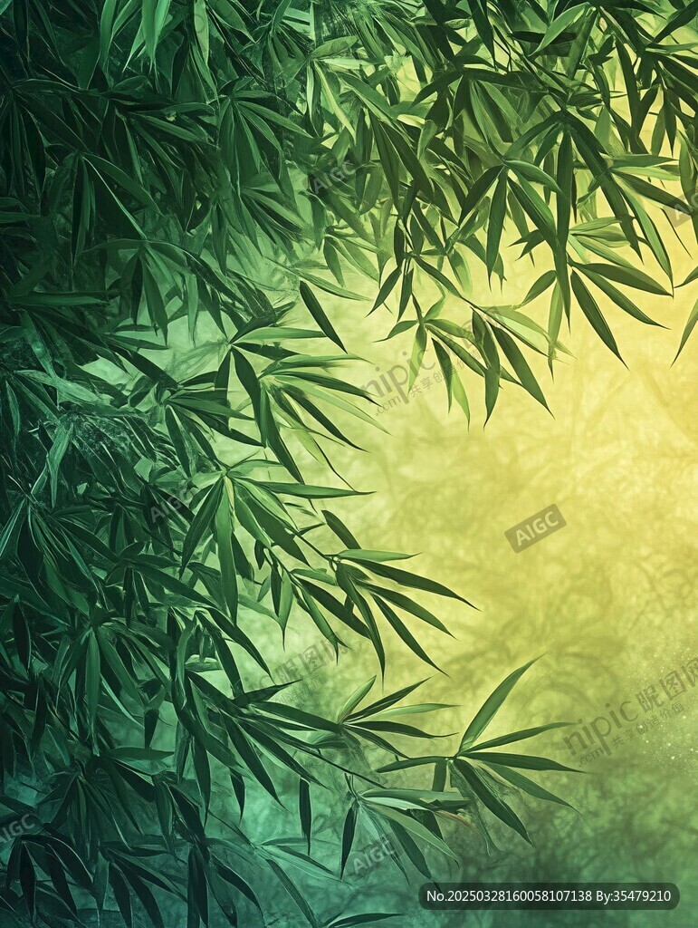 翠绿竹叶营造清新自然风