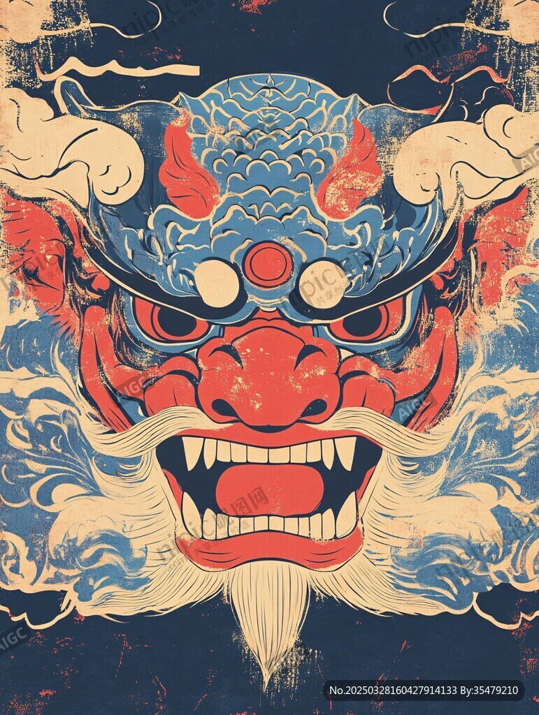 中式传统神兽威严图腾