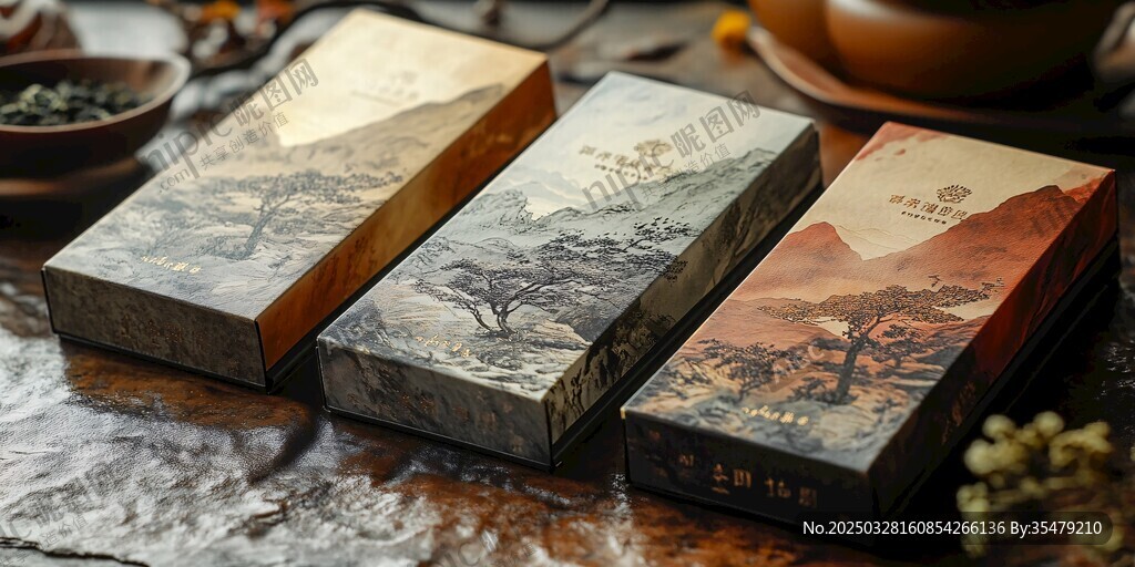 中式古风茶叶包装盒展示