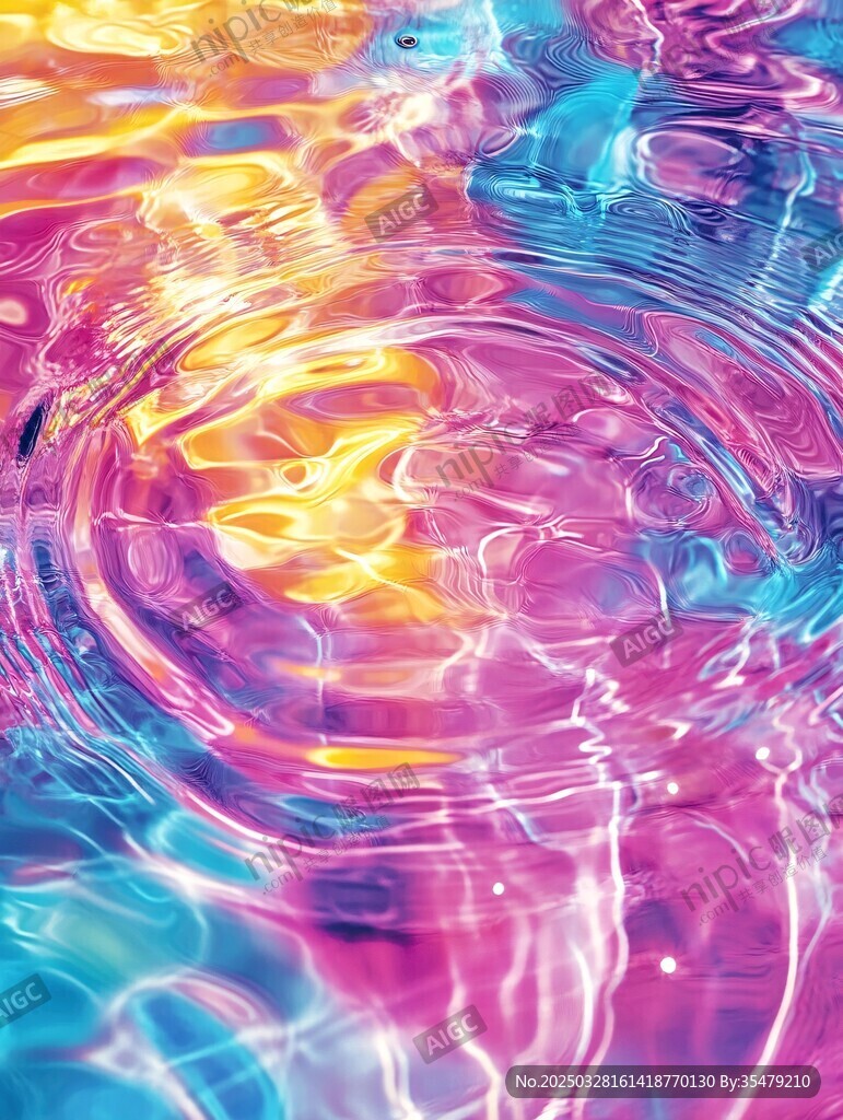 梦幻炫彩水波纹光影效果