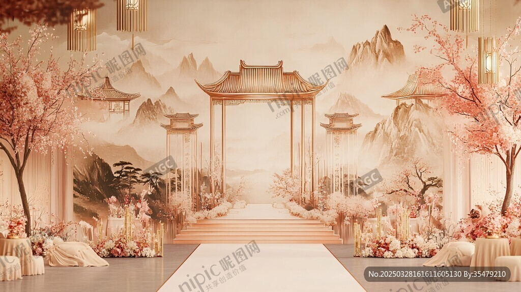 中式浪漫婚礼场景布置