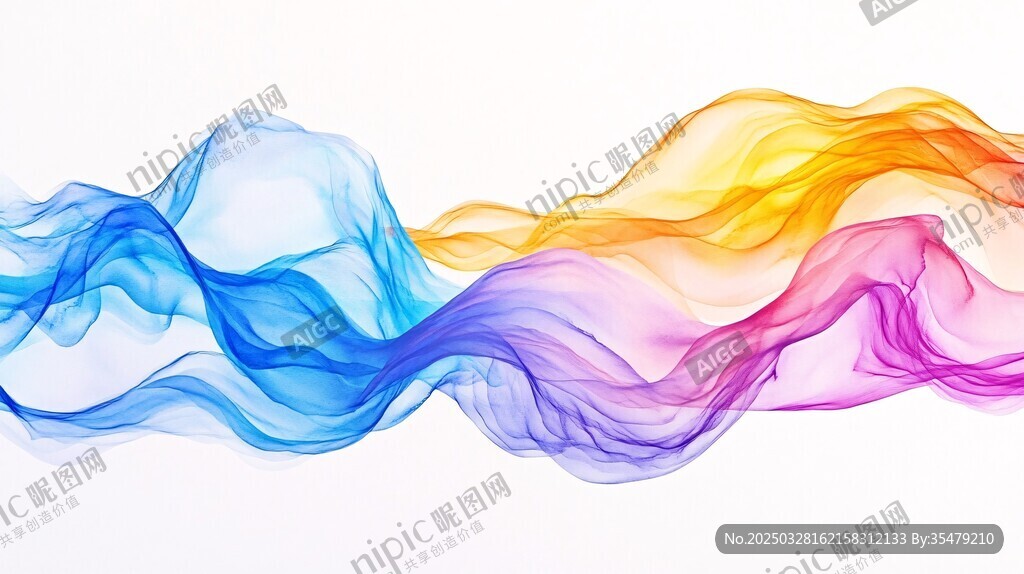 梦幻彩色飘带灵动艺术图