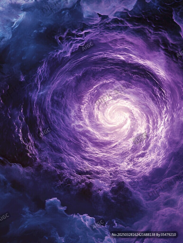 紫色旋涡云海奇幻景象