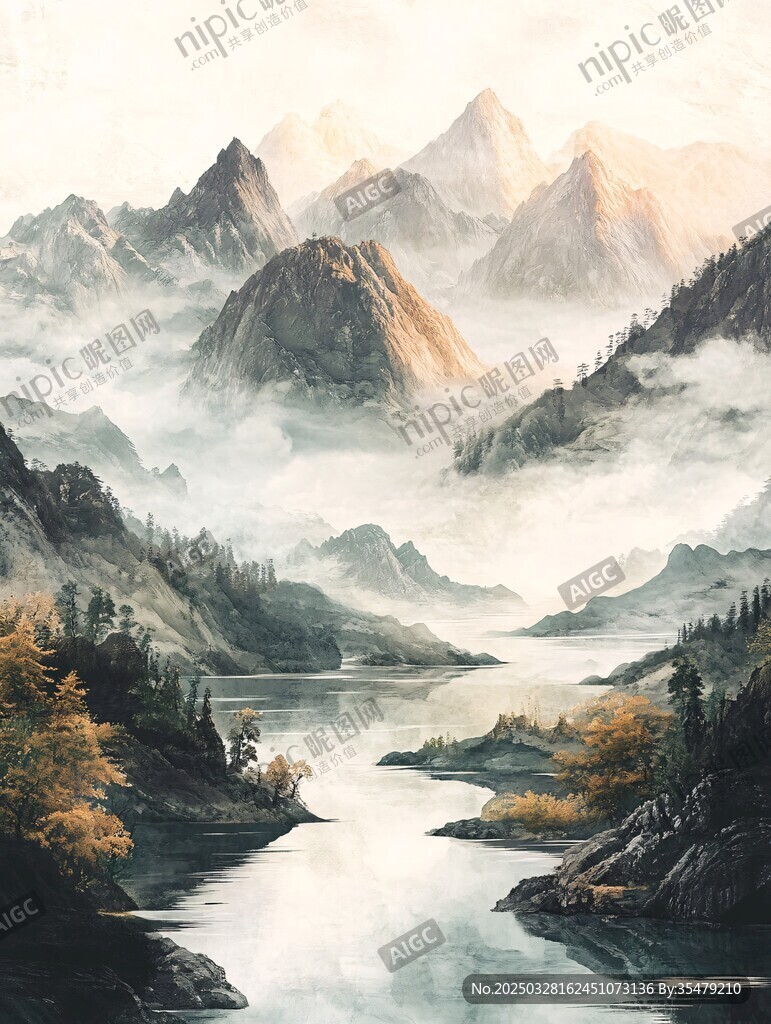 山水秋韵图