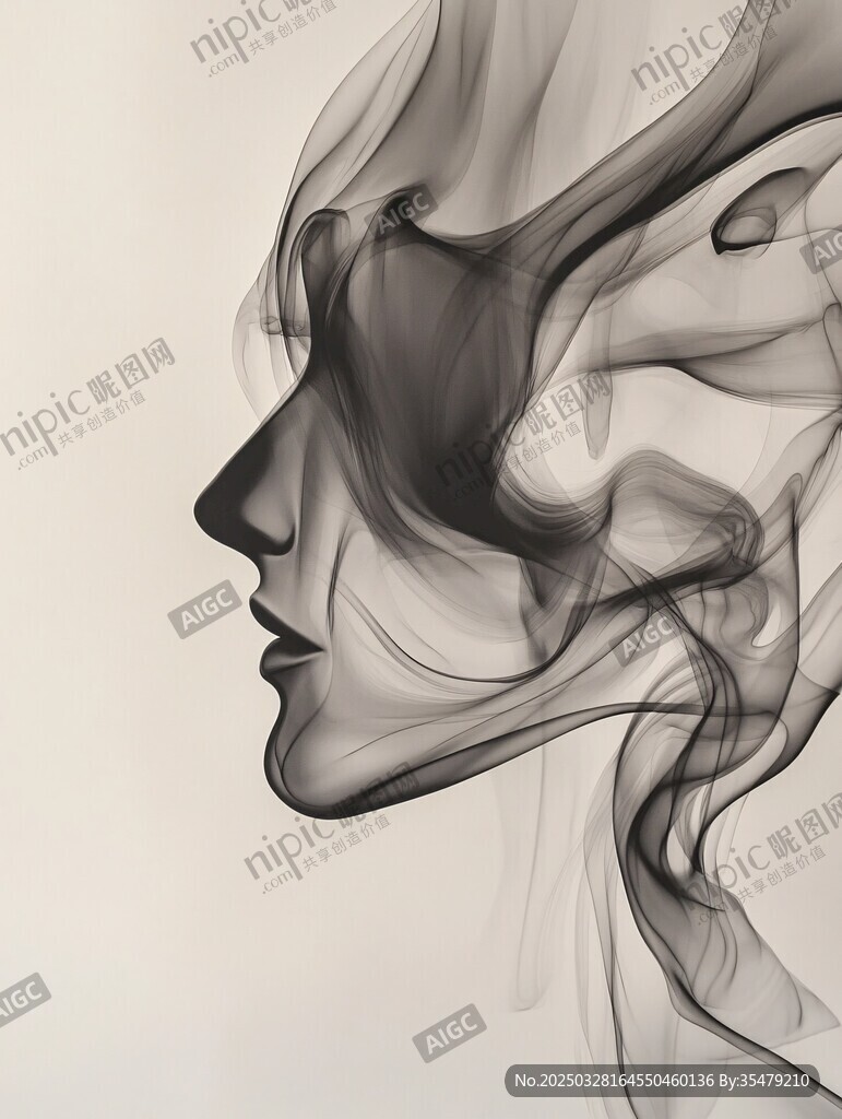 烟雾幻化成的神秘人脸