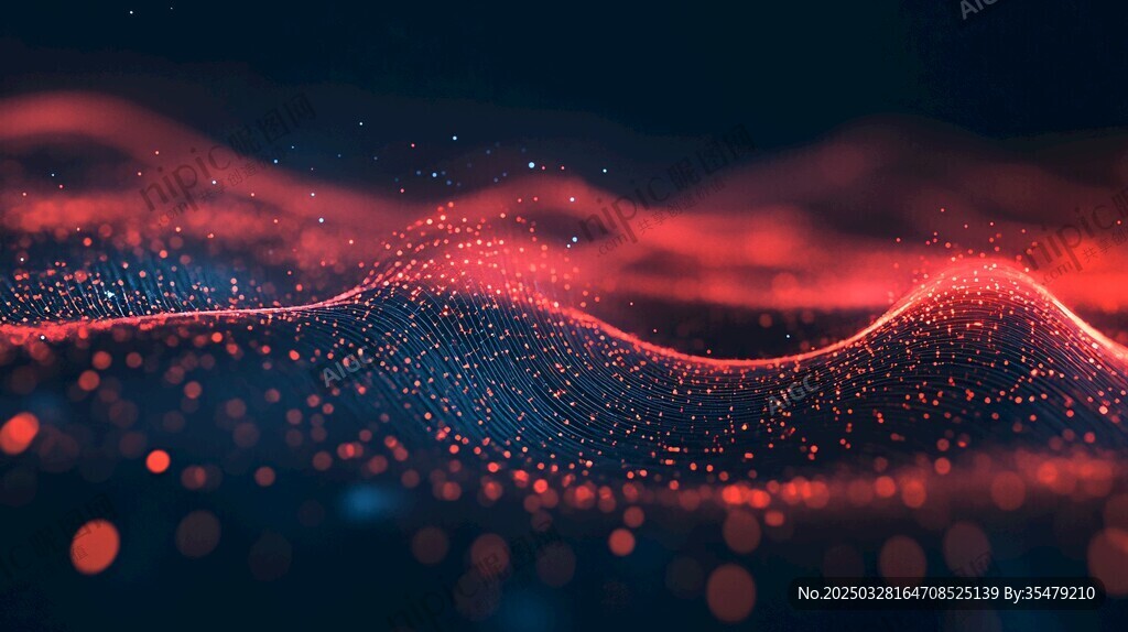 梦幻粒子波浪背景图