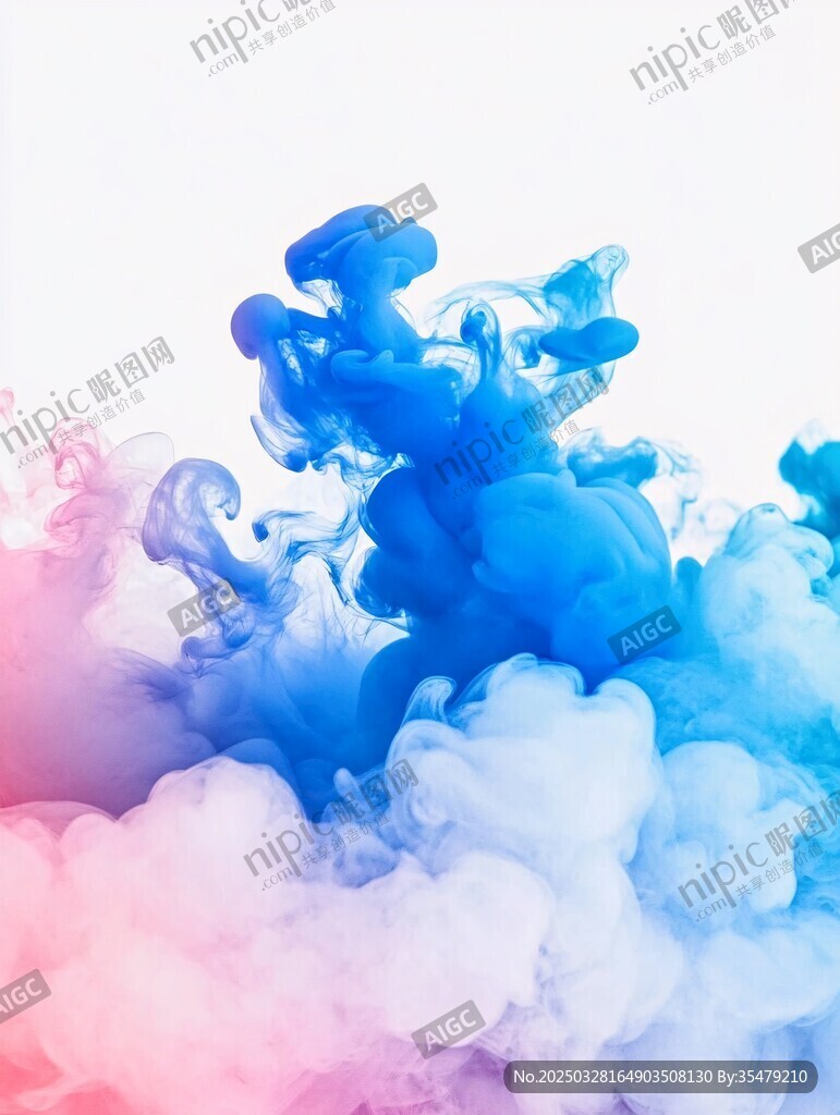 彩墨在水中舞动的梦幻景象