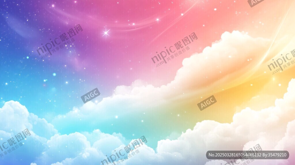 梦幻星空下的绚烂云海