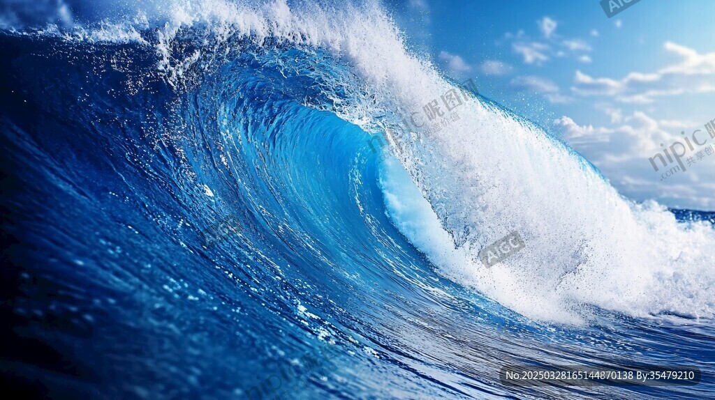 汹涌海浪 展现海洋磅礴力量