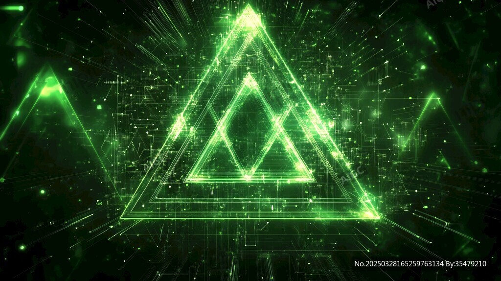 绿光闪耀的神秘三角图案