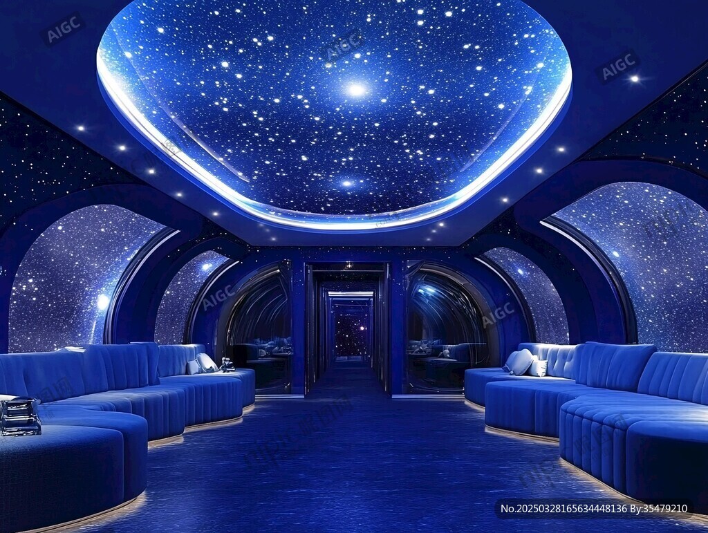 梦幻星空主题室内休闲空间