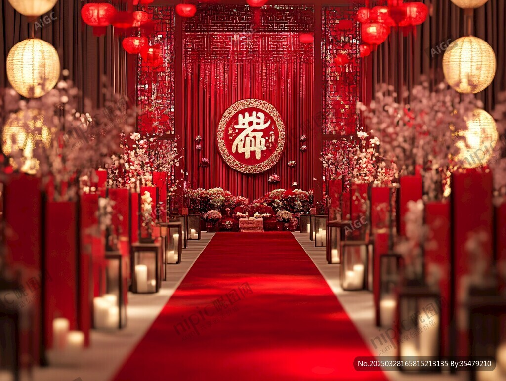 中式婚礼浪漫喜庆场景