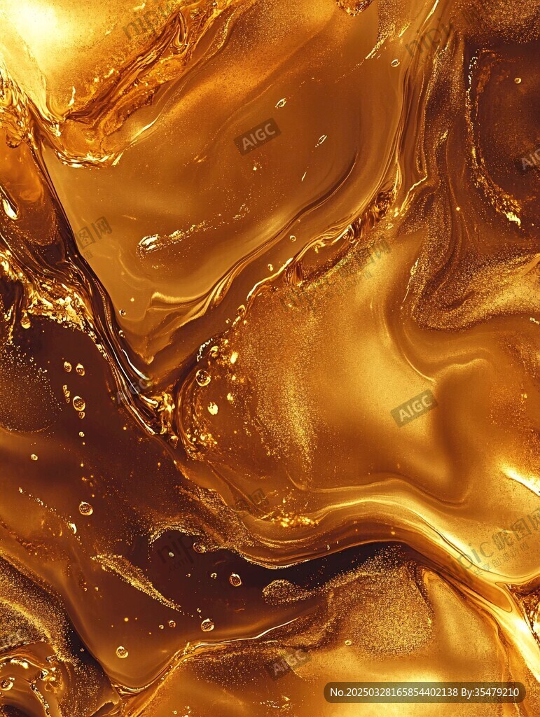 流动的金色液体纹理