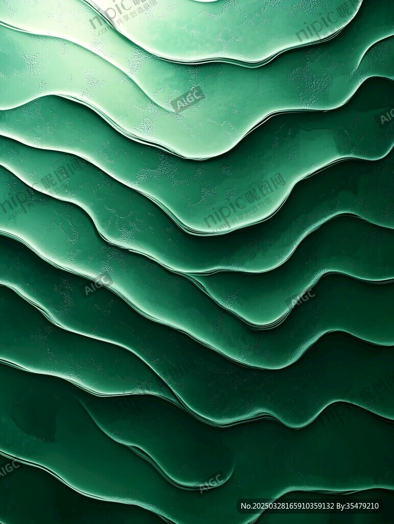 绿色波浪纹理立体背景