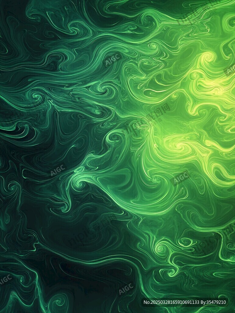 梦幻绿调流体艺术背景