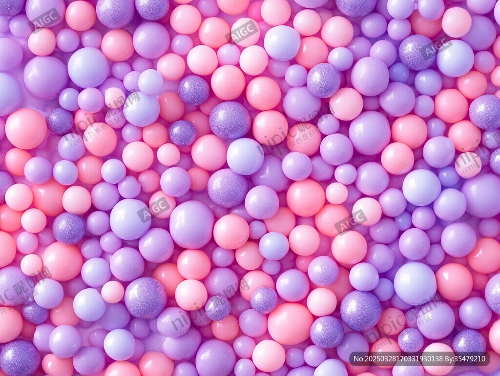梦幻粉紫彩色球背景图