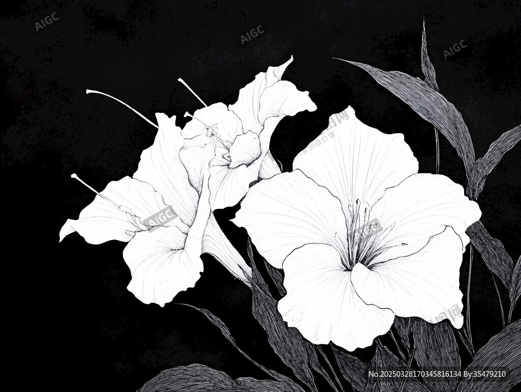 白描花卉图