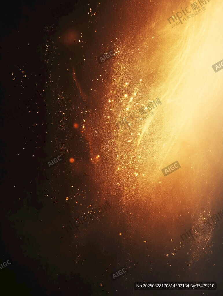 梦幻金色粒子光影背景