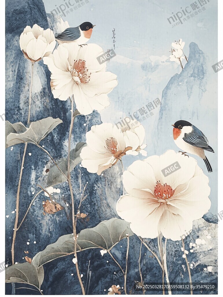 花鸟山水图