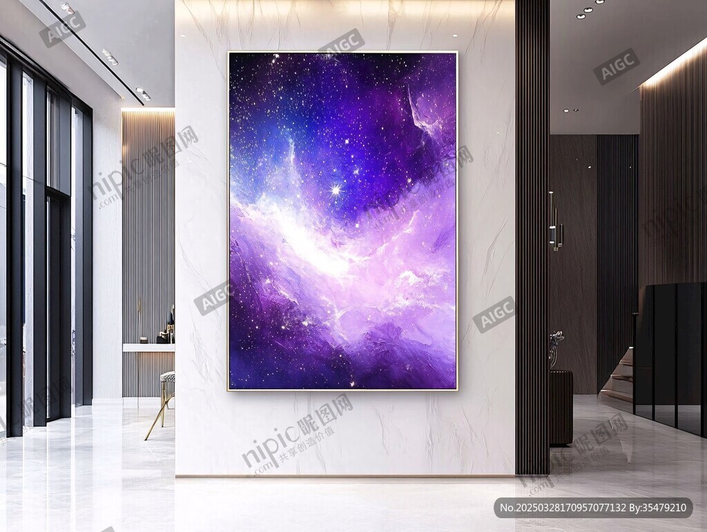 室内星空挂画装饰场景