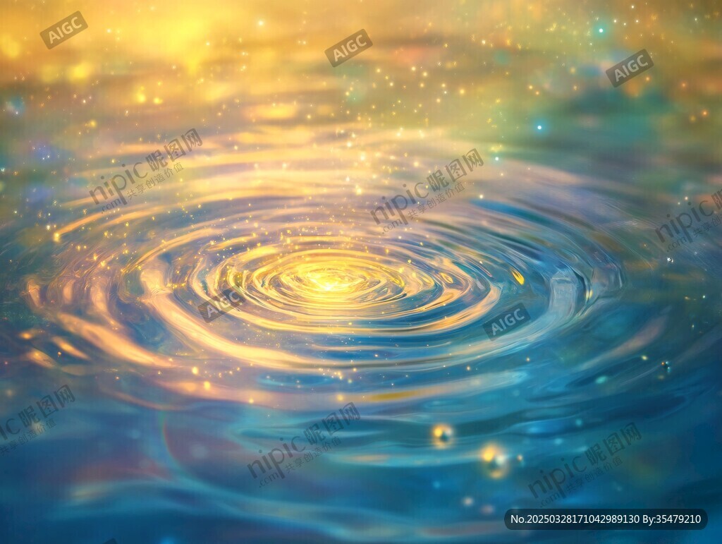 梦幻水波中的璀璨光影